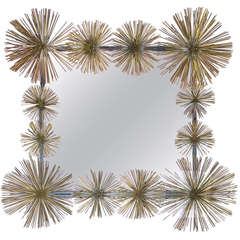 Striking Handcrafted French Metal "Pom-Pom" Wall Mirror 4