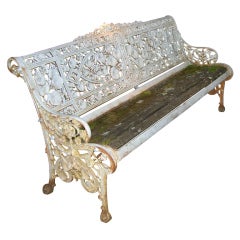 Rare banc de jardin en fonte Coalbrookdale à motif "capucine"