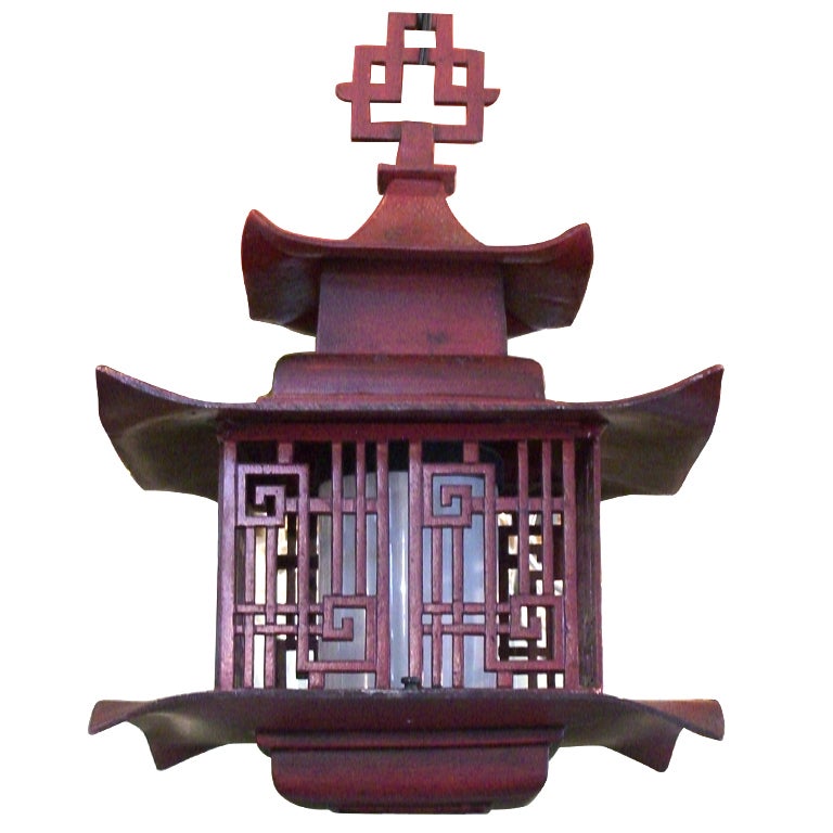 Vintage Iron Indoor/Outdoor Pagoda Hanging Lantern