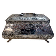 Pristine 19th Century Dutch Sterling Silver Casket Box