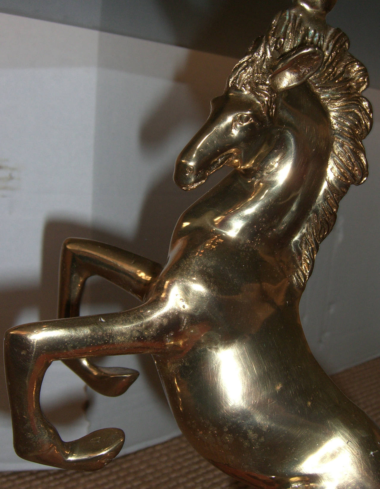 1970s French Brass Stallion Cocktail or Coffee Table In Excellent Condition For Sale In Mt Kisco, NY