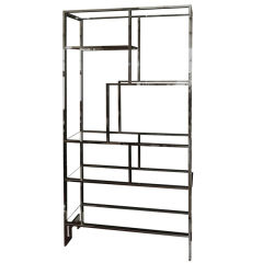 Chrome and Glass etagere  by  Milo Baughman for Thayer Coggin