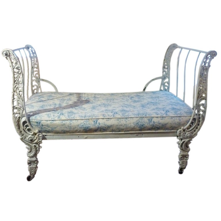 Elegant French Cast Iron Day Bed
