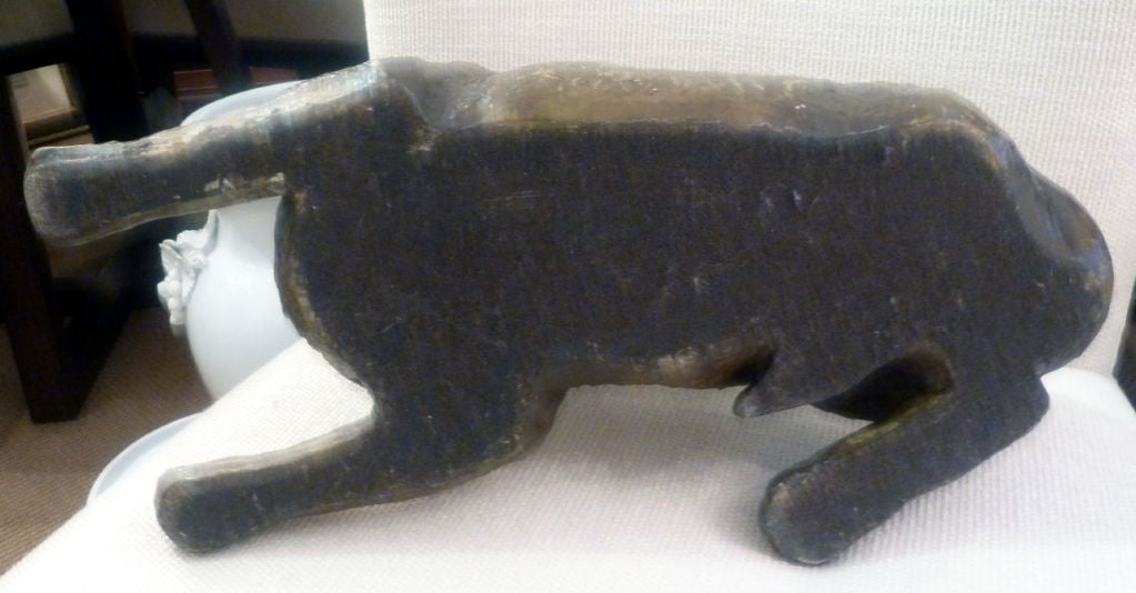 American Antique Papier Mache Reclining Pug Dog