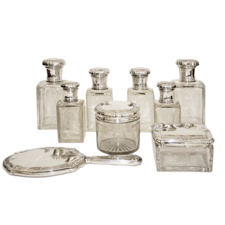 Silver Baccarat Dressing Table Set 