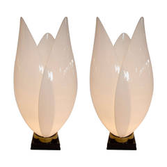 Pair of 1970s Petal Lamps by Rougier