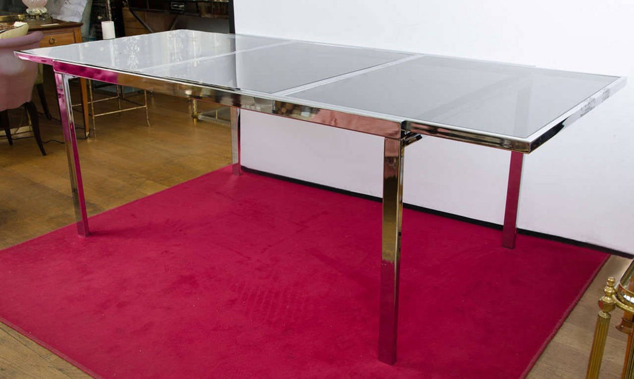 Late 20th Century 1970s American Extending Chrome Dining Table