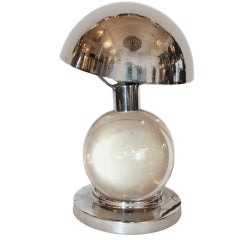 Jacques Adnet Ball Lamp And Shade