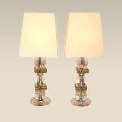 Pair of french 1950's lamps