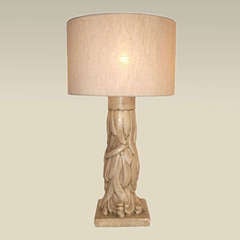 1950's FRENCH LEAFY' CAST PLASTER LAMP
