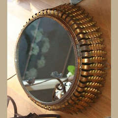 1950's FRENCH GILDED LEAF MIRROR