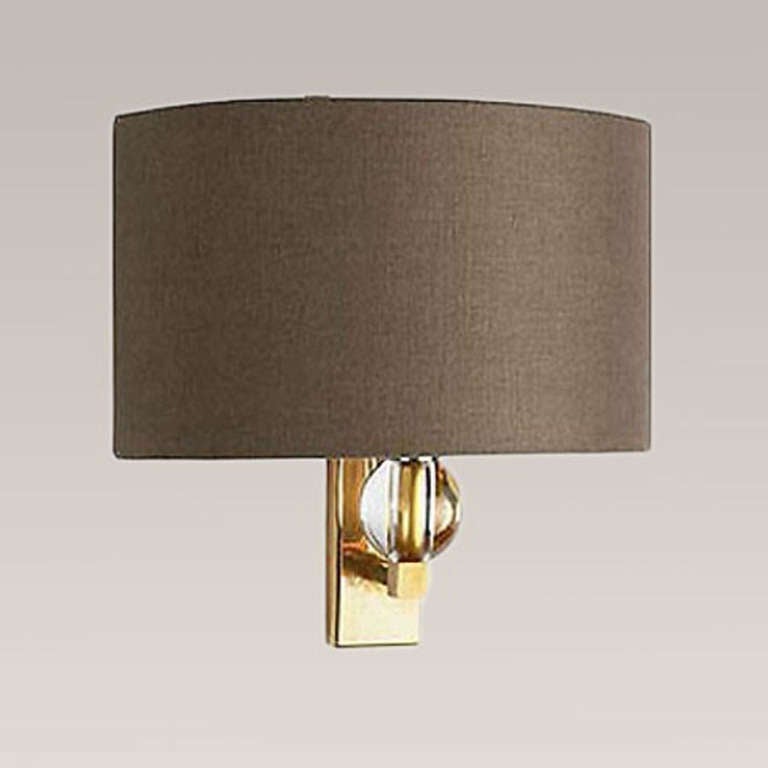 Brass and chrome crystal ball light at 1stdibs