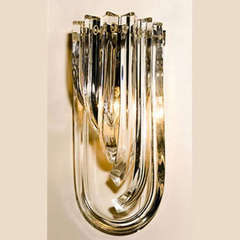 Art deco curve wall light