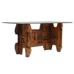 Important 1950's Solid Wood Sculptural Coffee Table