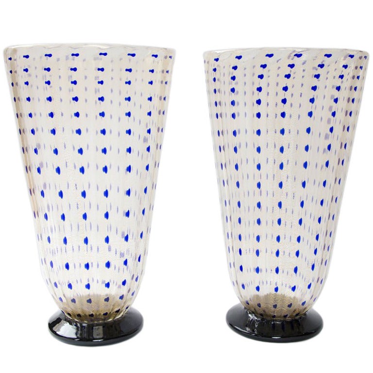 Pair of 1950s Italian Vases by Barovier & Toso