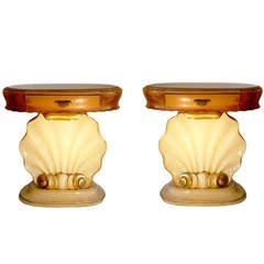 Rare 1940s Italian 'Shell' Bedside Tables