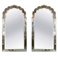 Antiqued Venetian Doris Duke Pair of Mirrors