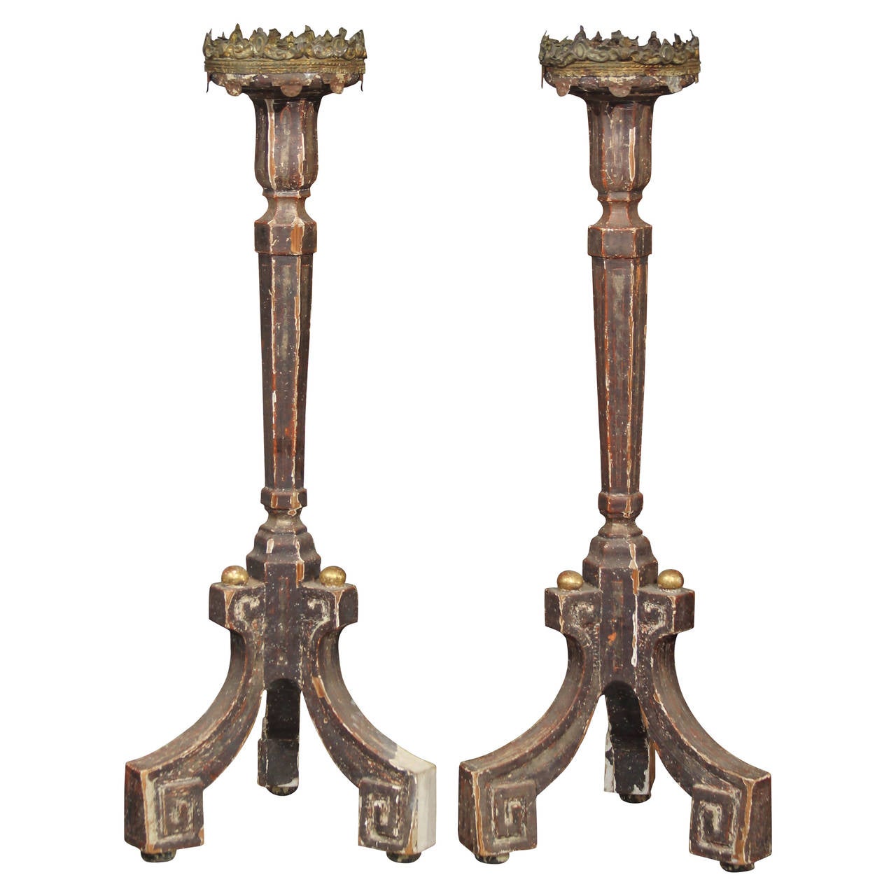 Pair of Candle Stands For Sale at 1stdibs
