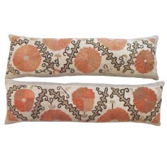 Beautiful Pair Of Long Suzani Pillows 