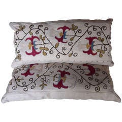 Pair of Suzan antique Suzani pillows