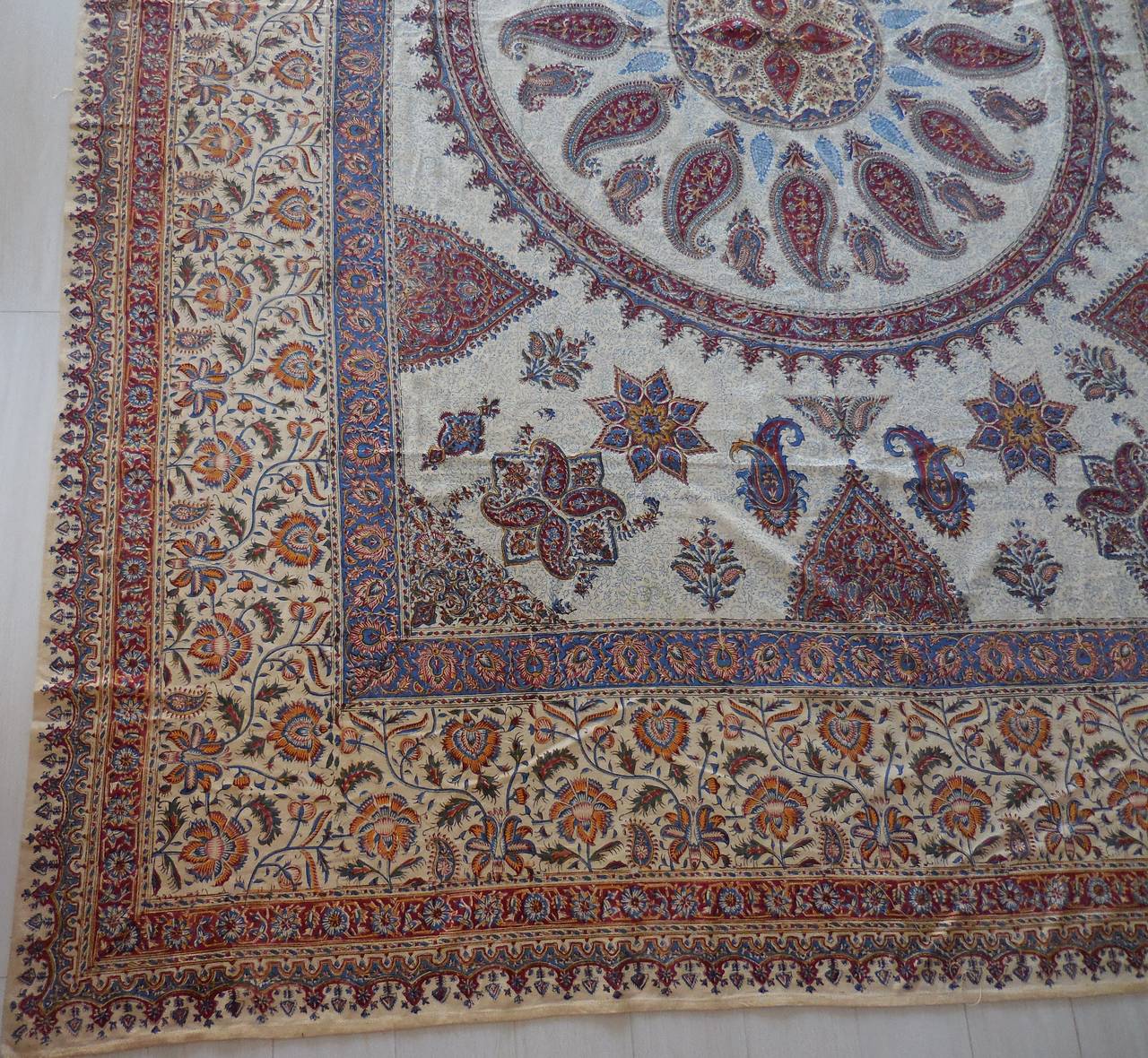 Large Old Persian Batik Textile In Good Condition In Delray Beach, FL