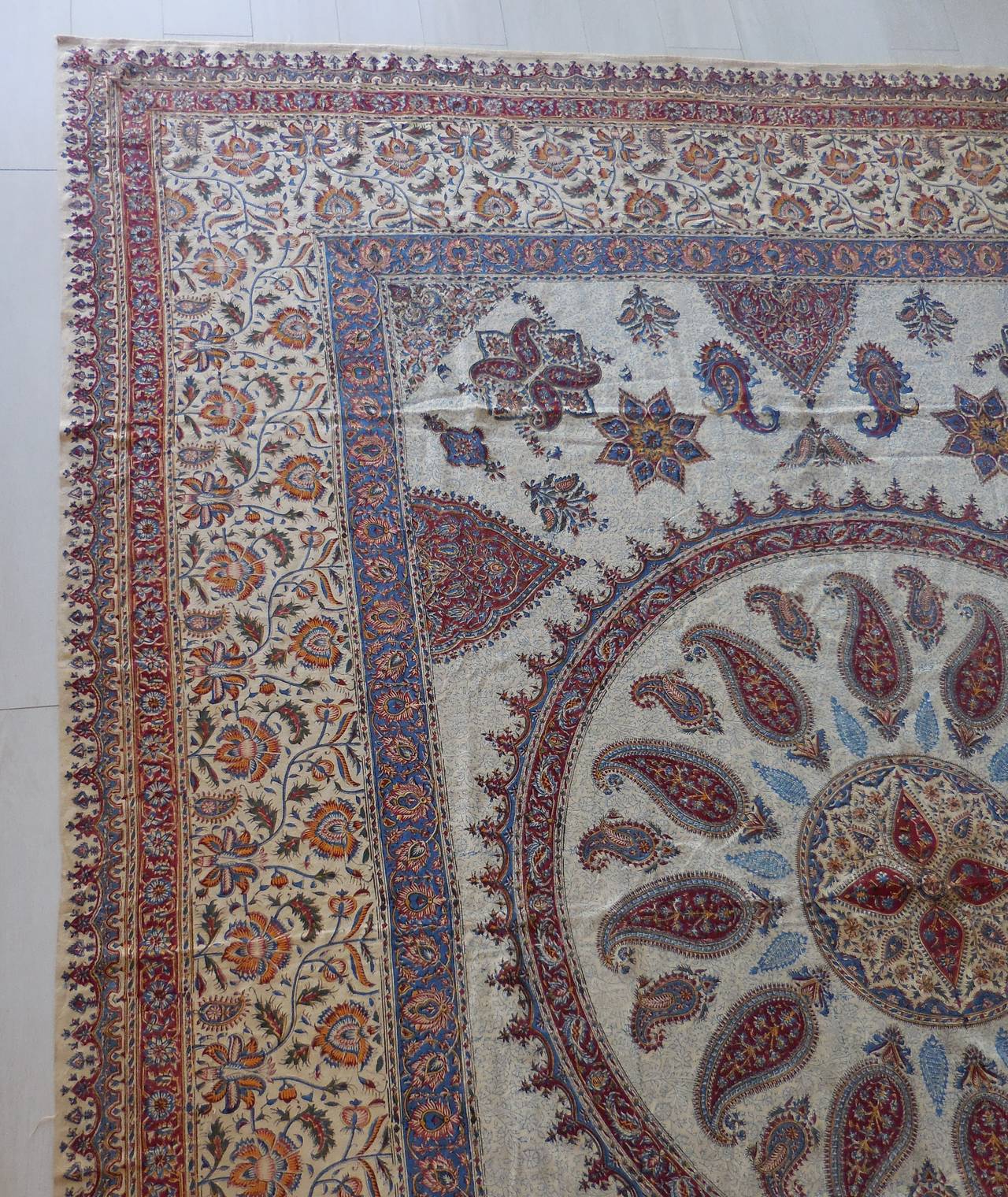 Mid-20th Century Large Old Persian Batik Textile