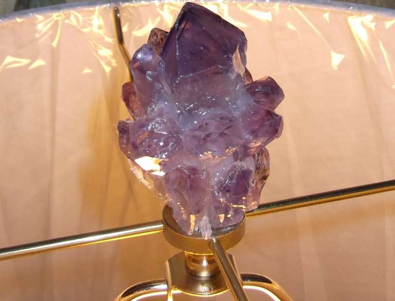 Pair of Amethyst Rock Crystal Lamps 5