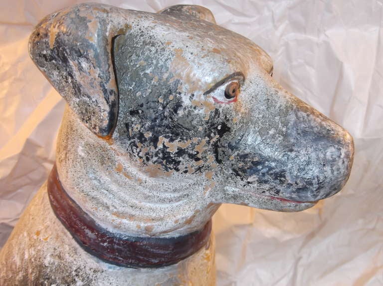 Grand chien en papier mâché Bon état à Delray Beach, FL