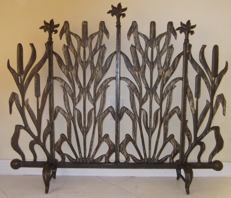 American Artistic cast iron fireplace screen