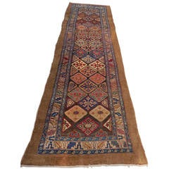 Camel Wool Serb Runner with Stylized Borders Rug 10