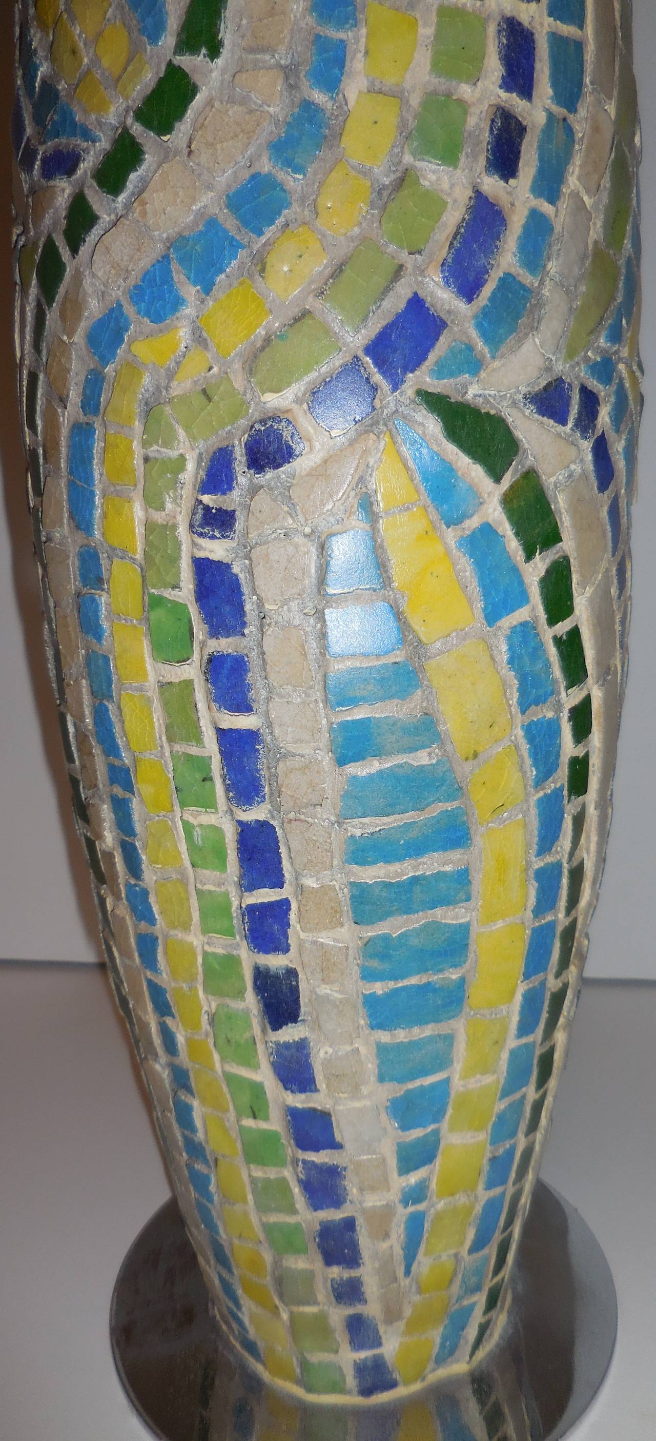 20th Century Pair of Artistic Mosaic Table Lamps