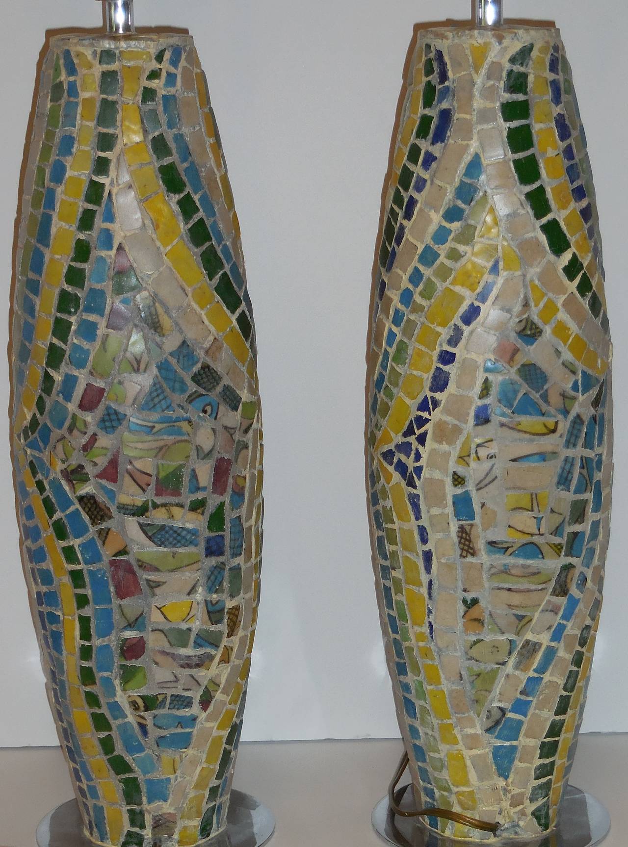 Pair of Artistic Mosaic Table Lamps 1