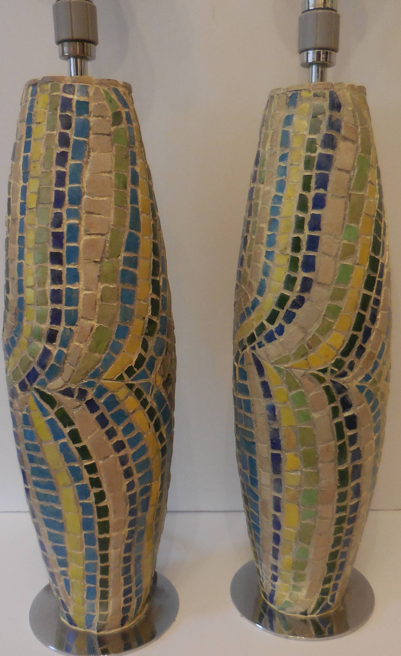 Pair of Artistic Mosaic Table Lamps 3