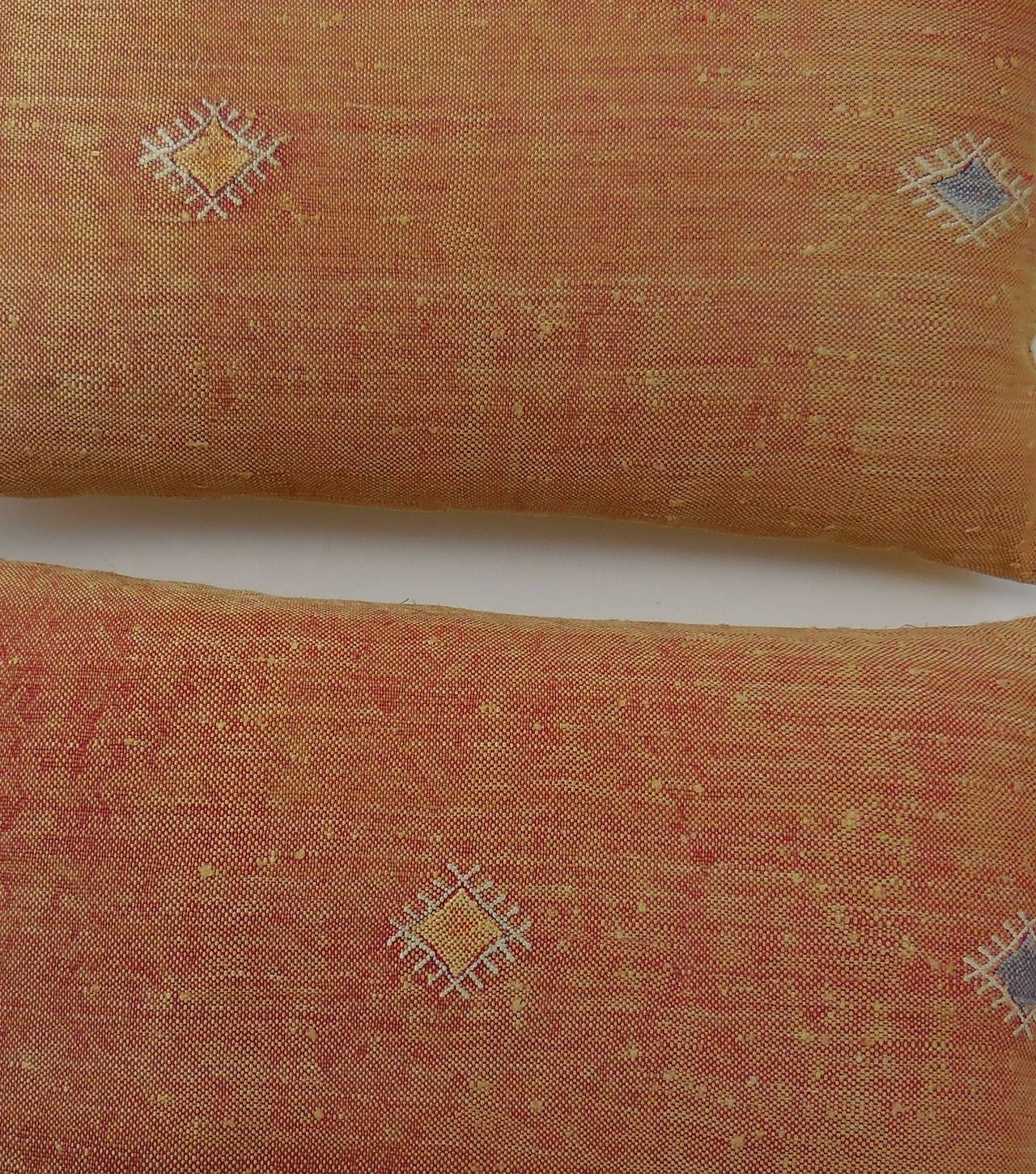 Pair of Silk Rug Fragment Pillows 3