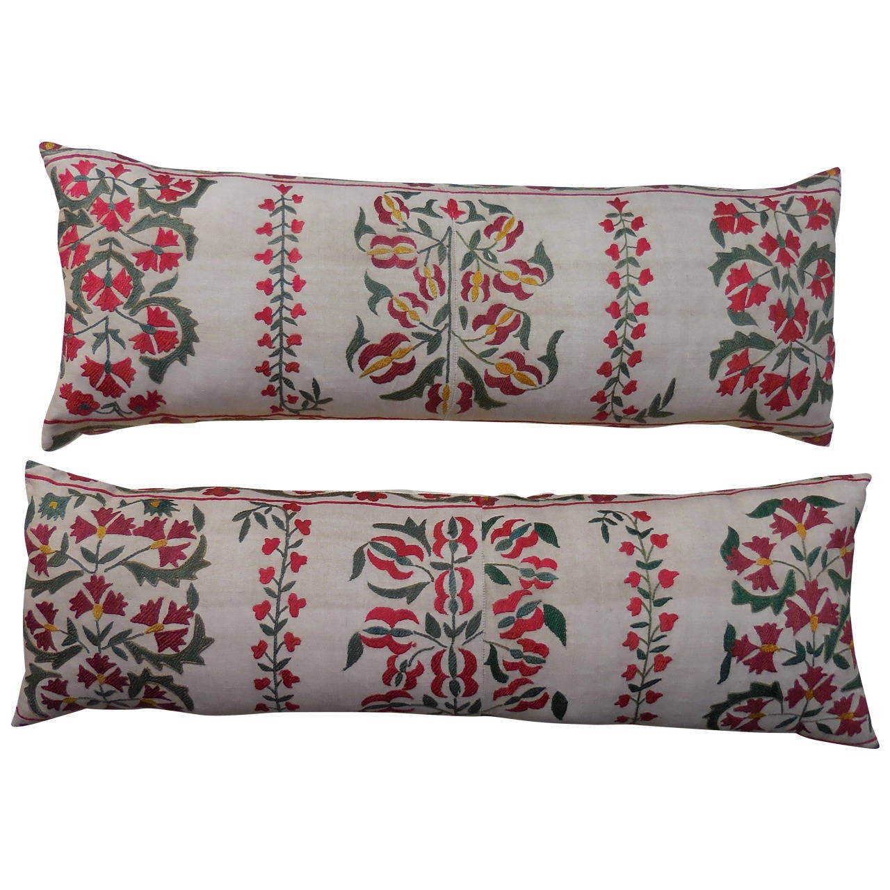 Pair of Long Suzani Pillows at 1stdibs