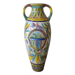 A rare large italian majolica vase