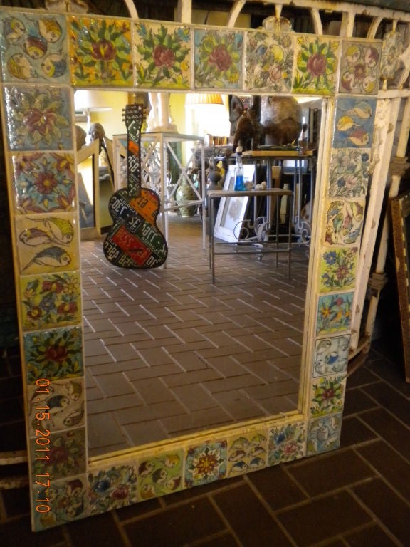Persian tile mirror