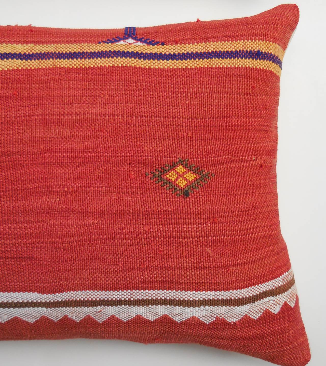 Hand-Woven Pair of Silk Rug Fregment Pillows