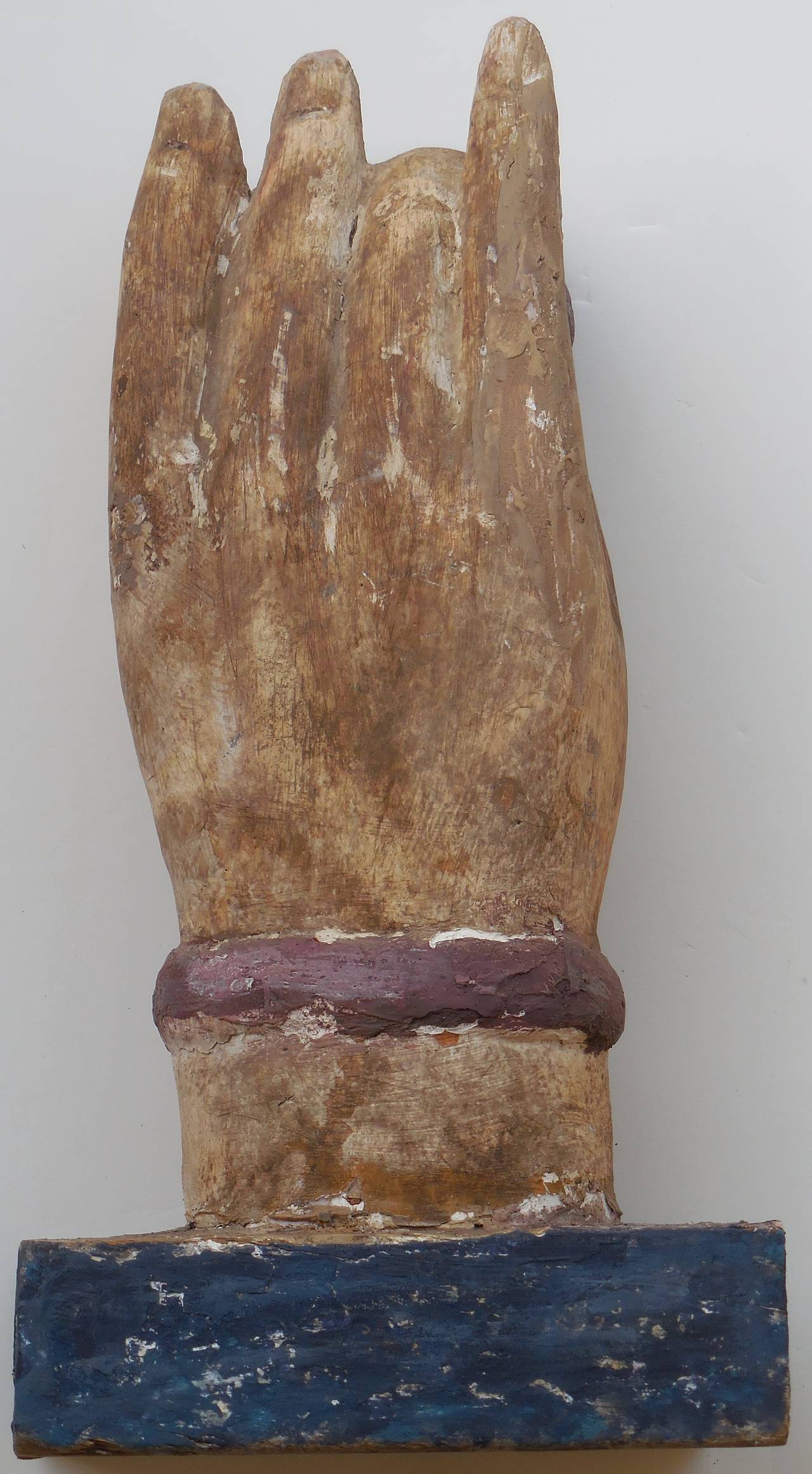 1970 Chines Hand-Carved Wood Hand Sculpture 2