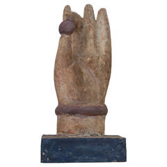 1970 Chines Hand-Carved Wood Hand Sculpture