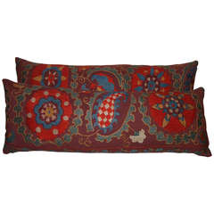 Pair of a antique Suzani pillows