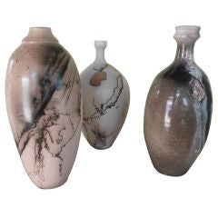Group of 3 Ceramic Vases Israeli Artist