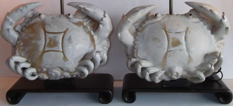 Pair Of Crab Lamps In Excellent Condition In Delray Beach, FL