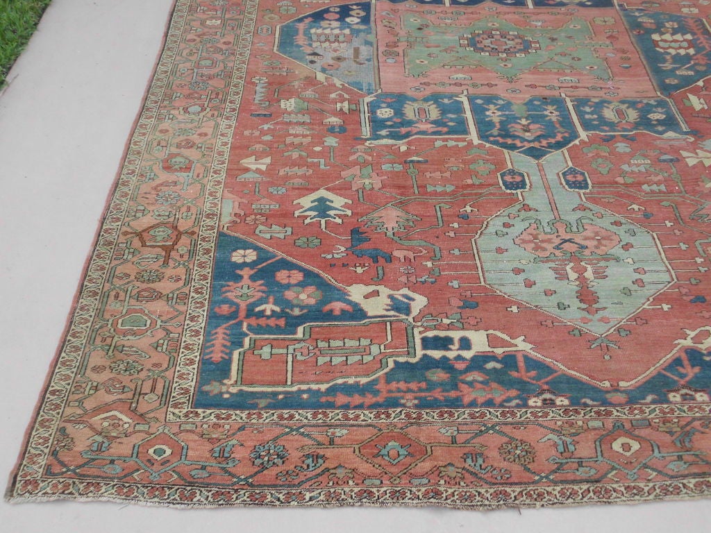 Hand-Woven Antique persian serape carpet