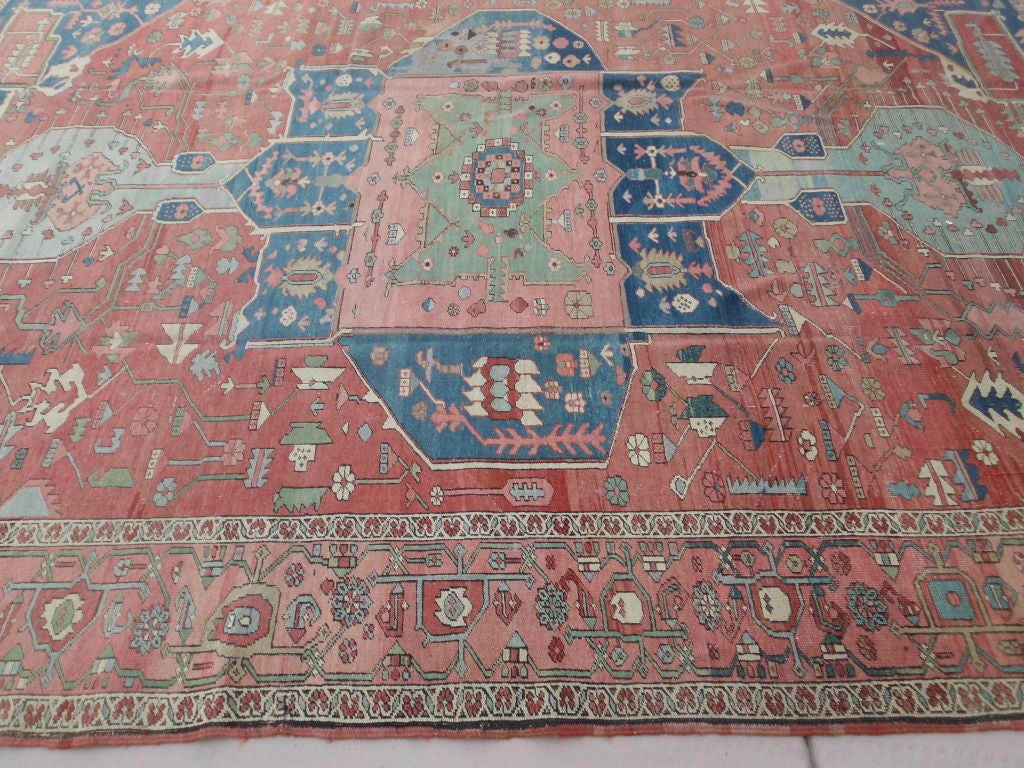 Wool Antique persian serape carpet