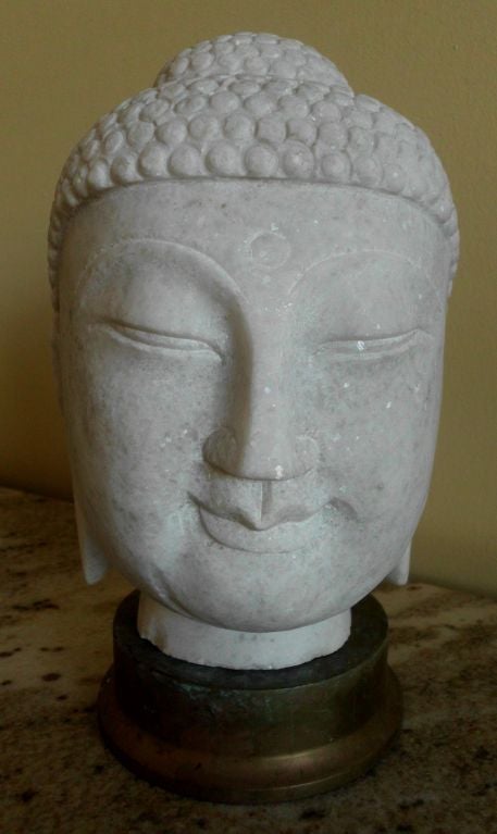 Marble buddha head
