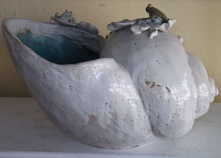 20th Century Ceramic Planter with frogs
