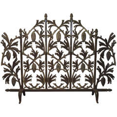 Cast iron pine cone fireplace screen