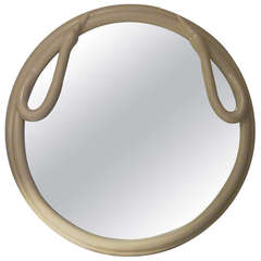 Round Swan Ivory Look Mirror 7