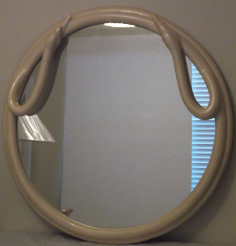 One Of A Kind Round Swan Mirror 1